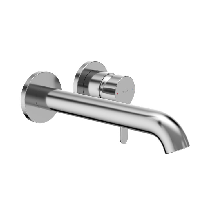 Elegant Elongated Chrome Wall-Mount Faucet with Ceramic Discs