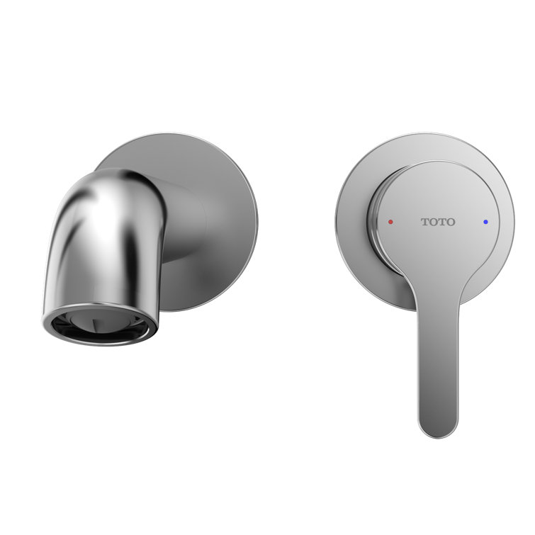 Elegant Elongated Chrome Wall-Mount Faucet with Ceramic Discs