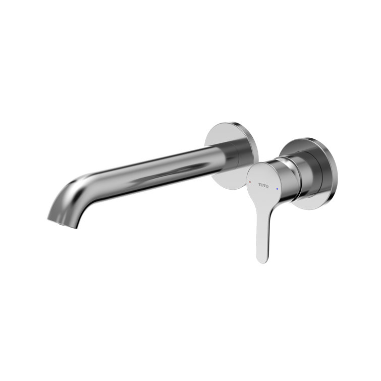 Elegant Elongated Chrome Wall-Mount Faucet with Ceramic Discs