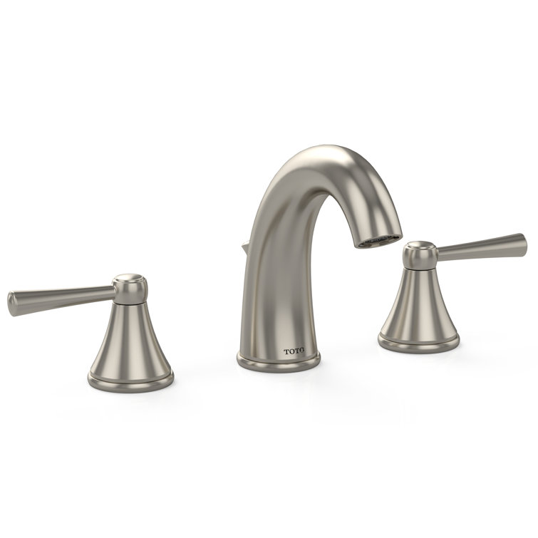 Elegant Silas Polished Nickel 12" Widespread Bathroom Faucet