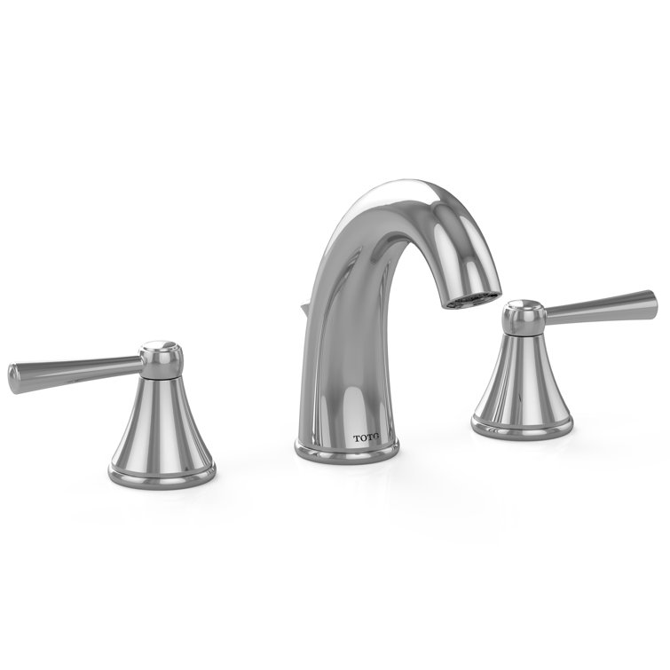 Polished Nickel Widespread Brass Bathroom Faucet with Drain Assembly