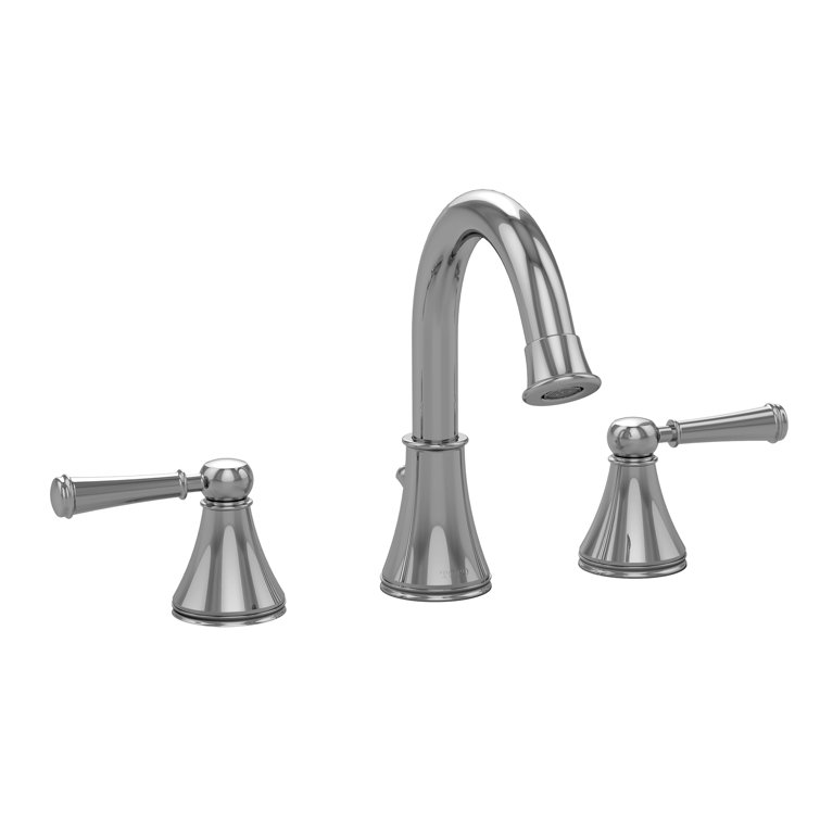 Polished Nickel Widespread Brass Bathroom Faucet with Drain Assembly