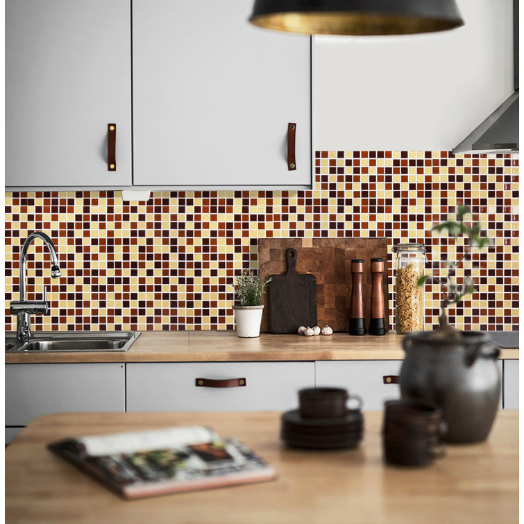 Earth Tone 1" x 1" Glossy Glass Mosaic Tile