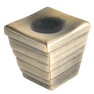 Antique Brass Square Knob with Mounting Hardware
