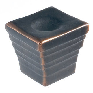 Antique Brass Square Knob with Mounting Hardware