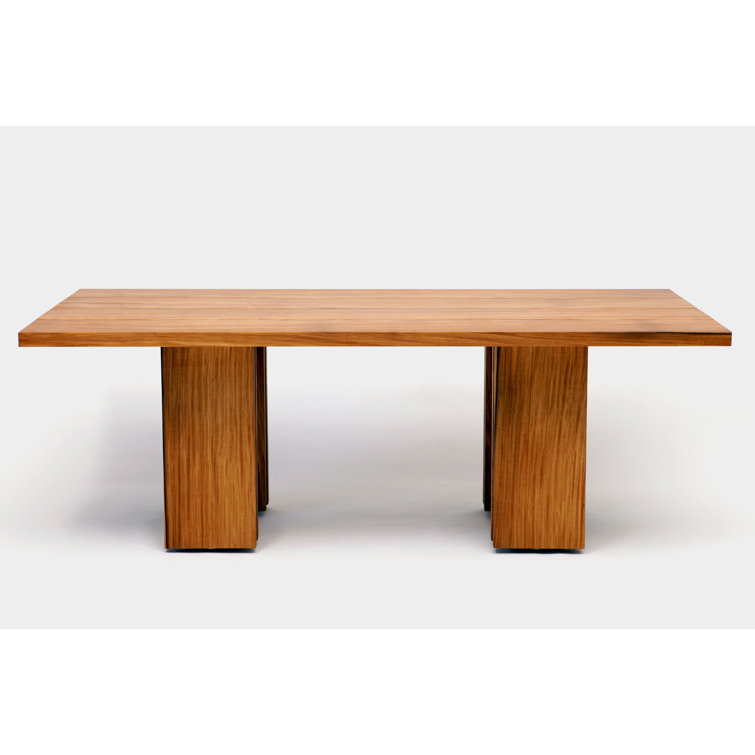Elegant Afromosia Solid Wood Rectangular Dining Table, Seats 8