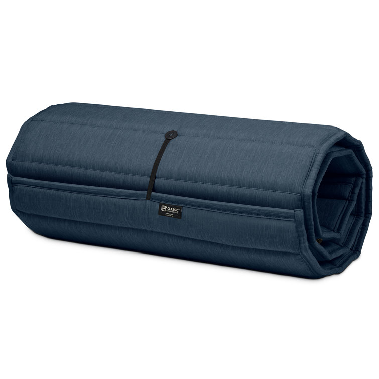 Heather Indigo Water-Resistant Outdoor Chaise Lounge Cushion
