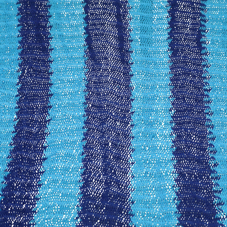 Blue Handwoven Cotton 2-Person Hammock with Spreader Bars