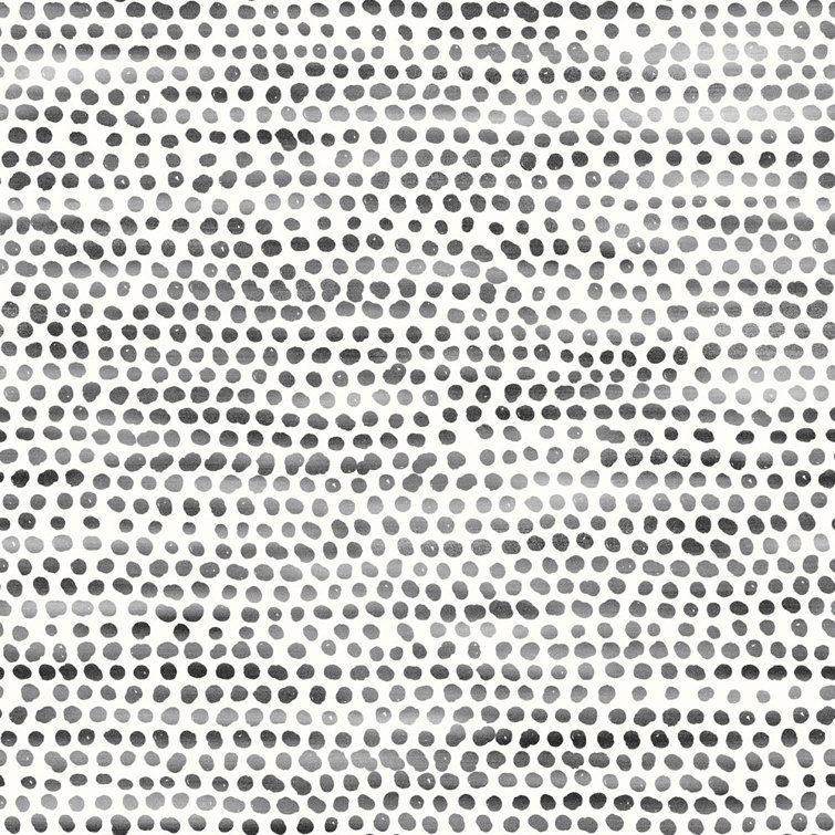 Dazzle Dot 24" Black Self-Adhesive Repositionable Wallpaper Roll