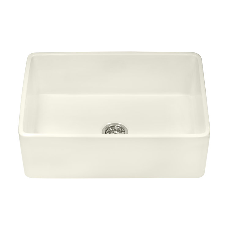 Biscuit Fireclay Single Bowl Farmhouse Apron-Front Sink