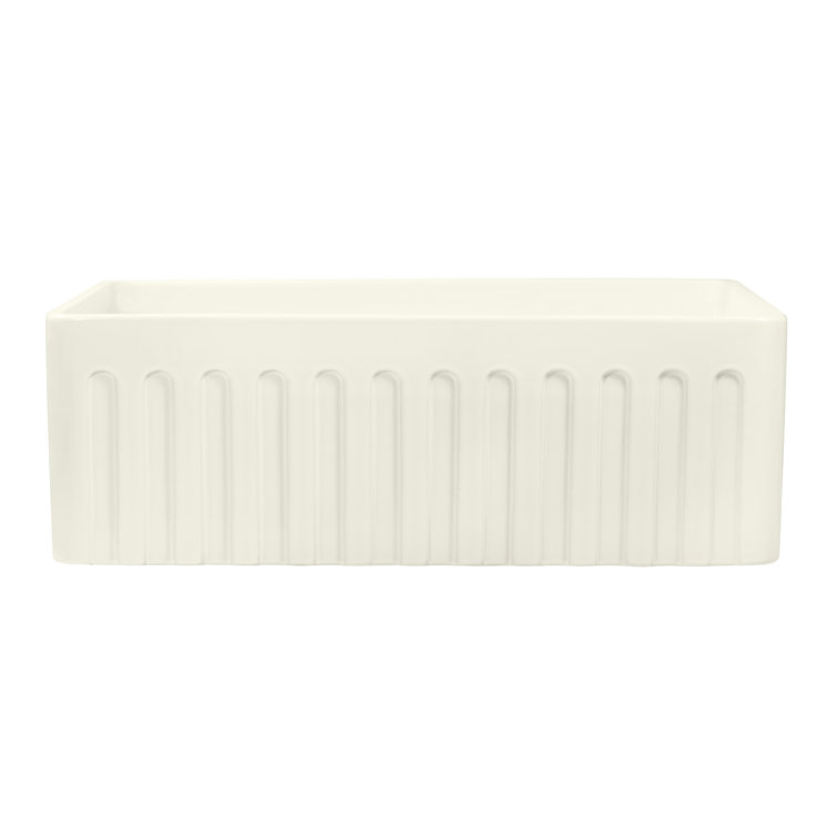 Ruvati 30" Light Biscuit Fireclay Farmhouse Kitchen Sink