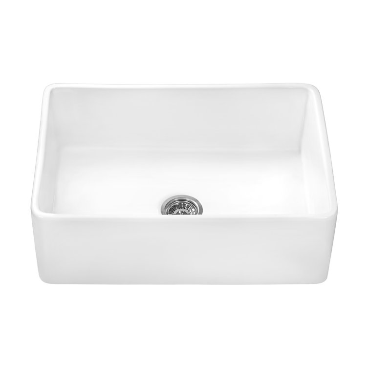 Ruvati 30'' White Fireclay Farmhouse Apron-Front Sink