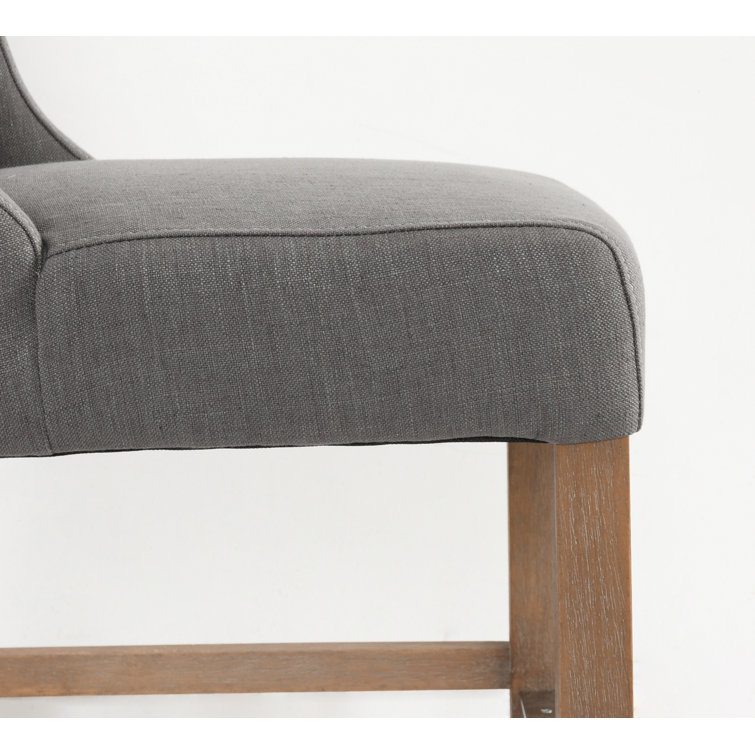 Transitional Avah Swivel Bar & Counter Stool in Brown Wood & Metal