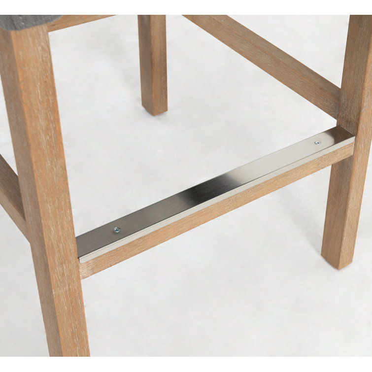 Transitional Avah Swivel Bar & Counter Stool in Brown Wood & Metal