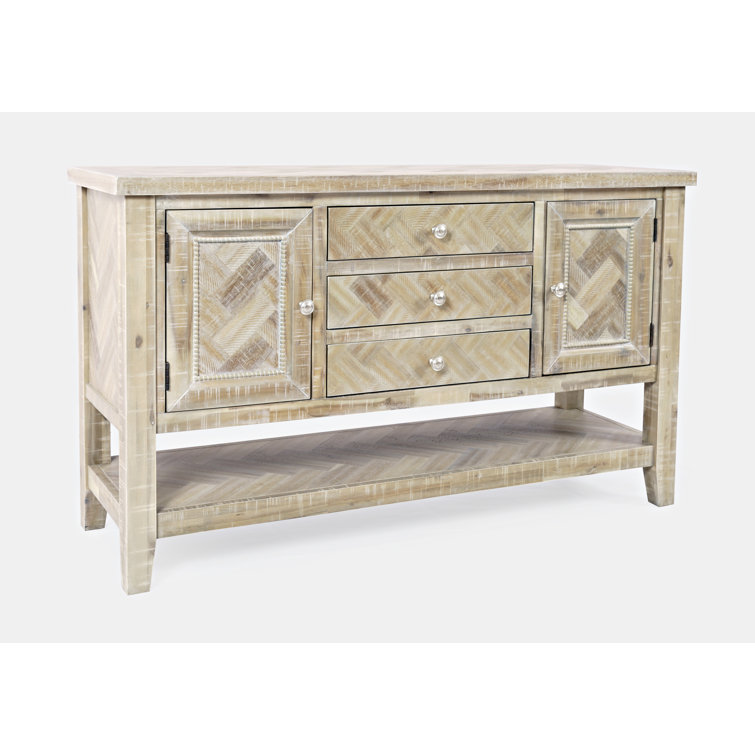 Fairview Transitional 54'' Distressed Acacia Chevron Sideboard