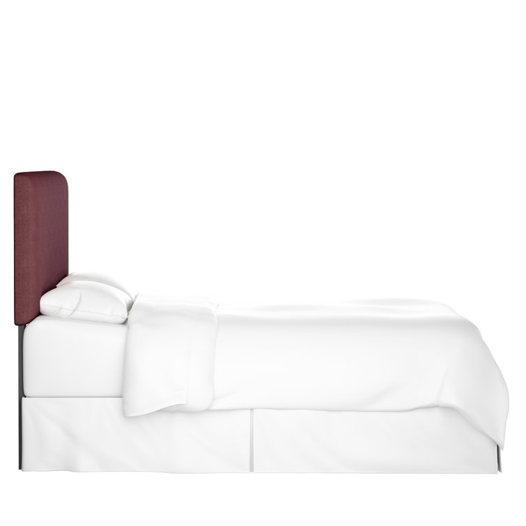 Classic Black Linen Upholstered Queen Headboard with Solid Wood Frame