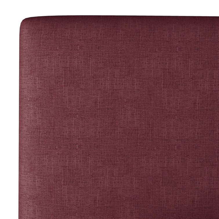 Classic Black Linen Upholstered Queen Headboard with Solid Wood Frame