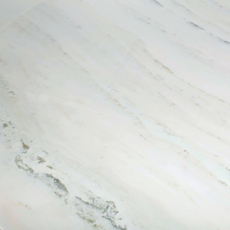 Cortez 48" Black and White Marble Round Dining Table