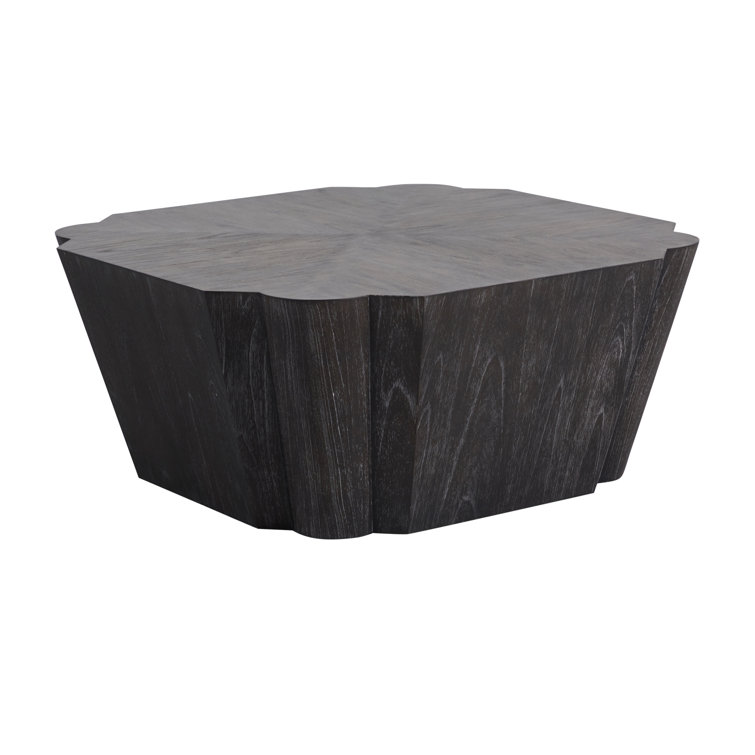 Gray Square Transitional Outdoor Wood Coffee Table