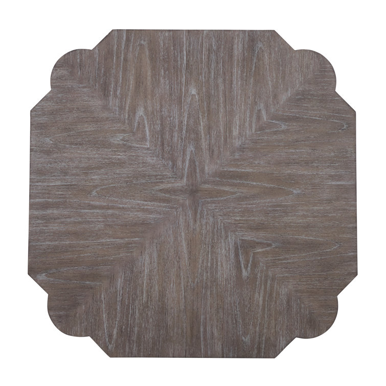 Gray Square Transitional Outdoor Wood Coffee Table