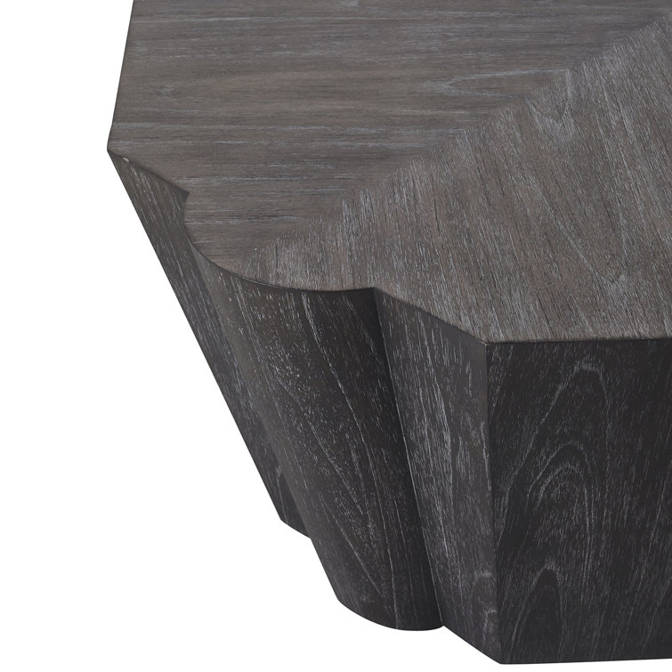 Gray Square Transitional Outdoor Wood Coffee Table
