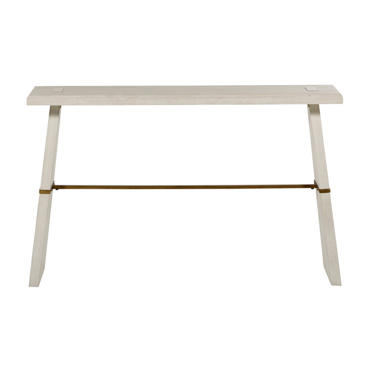 Sesame White and Brass 52" Transitional Console Table