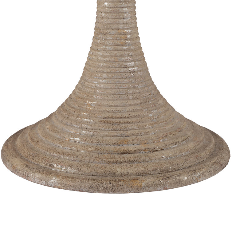 Gloria Round Antique Gold and Silver Leaf End Table