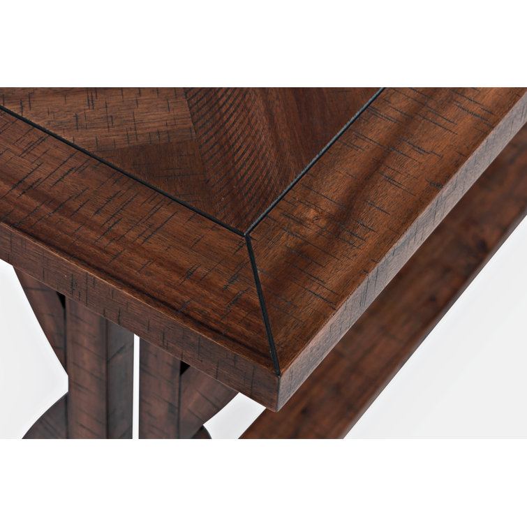 Fairview 52'' Distressed Oak Trestle Console Table