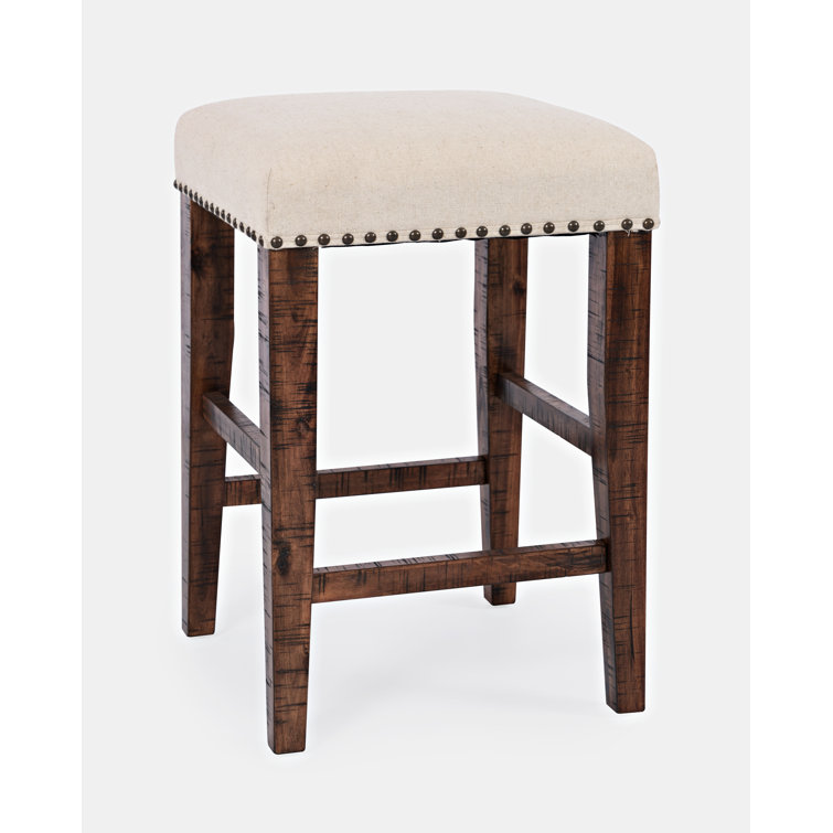 Fairview Oak 4-Piece Counter Height Dining Set with Cream Stools