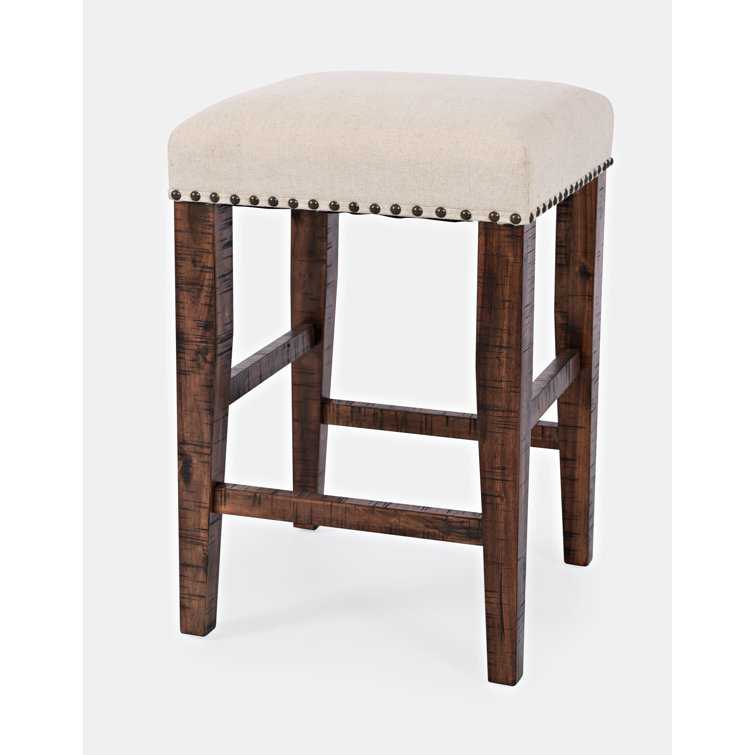 Fairview Oak 4-Piece Counter Height Dining Set with Cream Stools