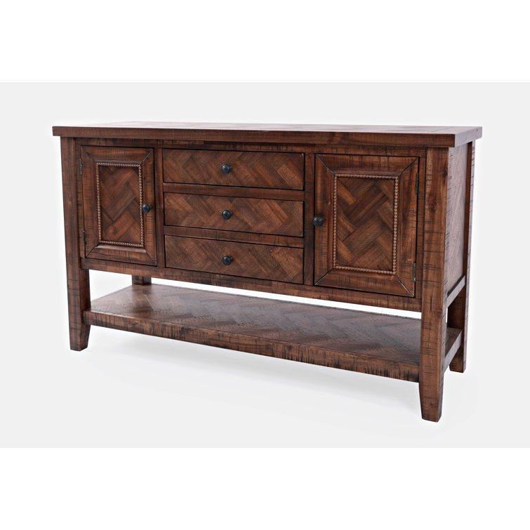 Fairview Transitional 54'' Distressed Oak Sideboard with Chevron Pattern