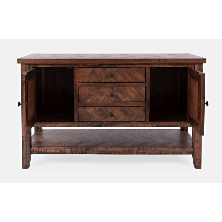 Fairview Transitional 54'' Distressed Oak Sideboard with Chevron Pattern