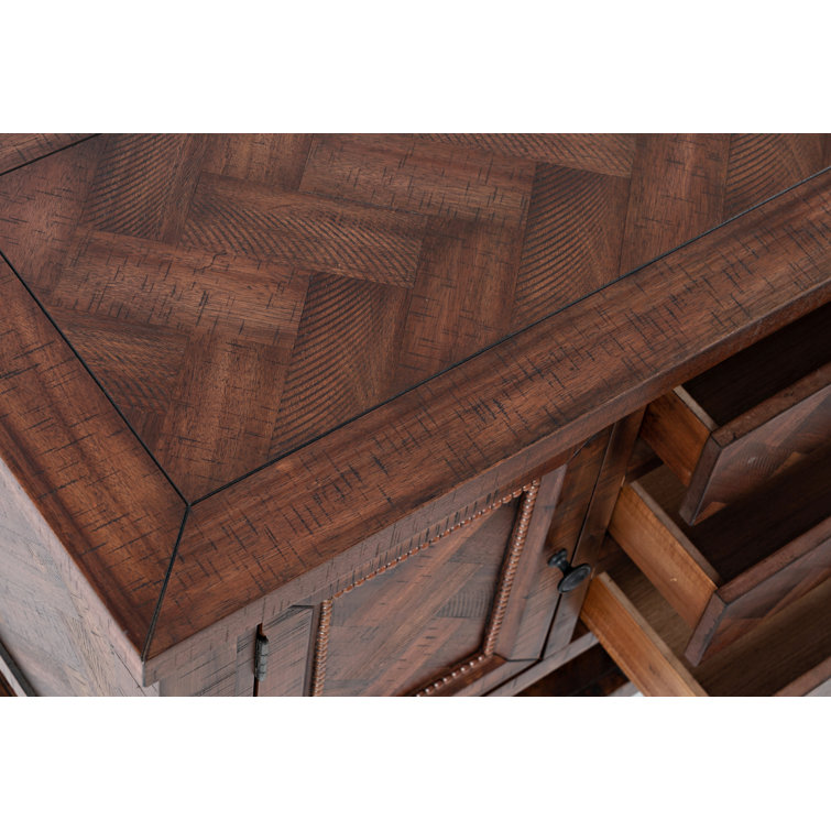Fairview Transitional 54'' Distressed Oak Sideboard with Chevron Pattern