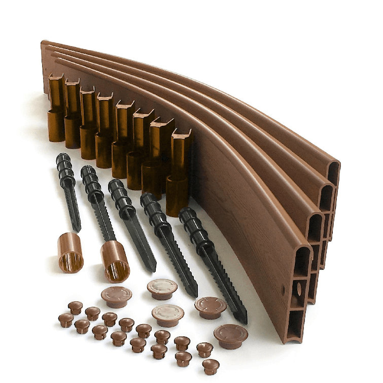 Classic Sienna Curved Playground Border with Wood-Grain Finish