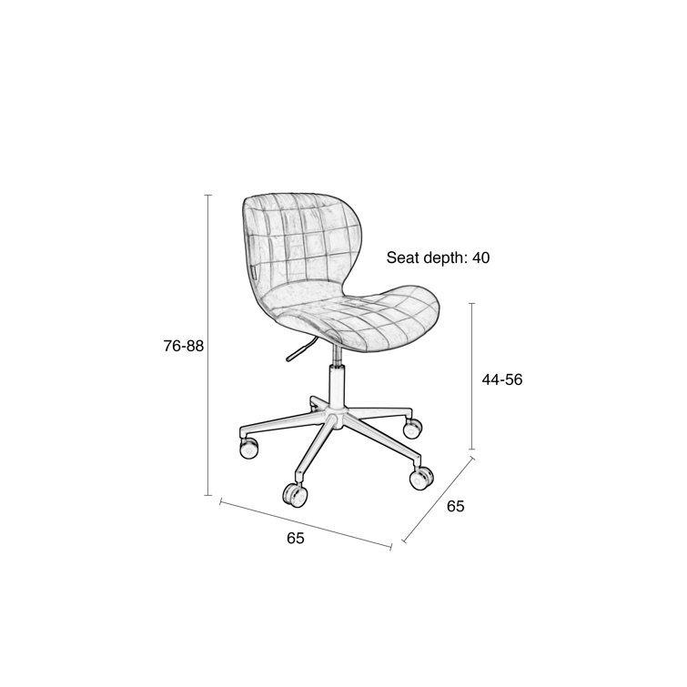 OMG Blue Fabric Task Chair with Swivel Base and Adjustable Height