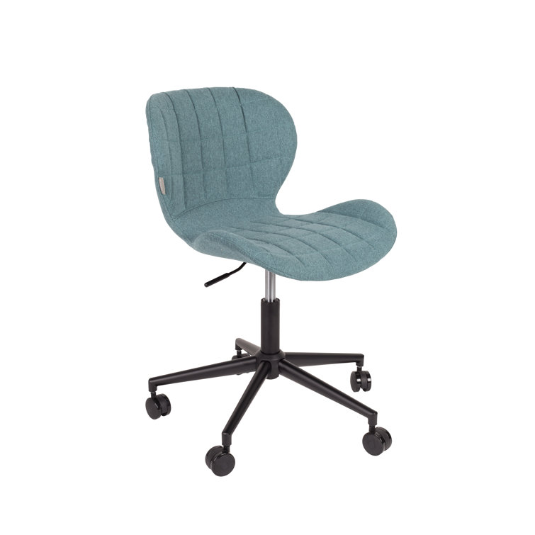 OMG Blue Fabric Task Chair with Swivel Base and Adjustable Height