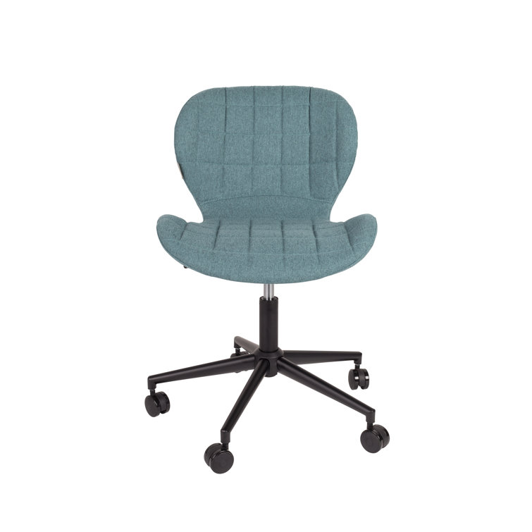 OMG Blue Fabric Task Chair with Swivel Base and Adjustable Height