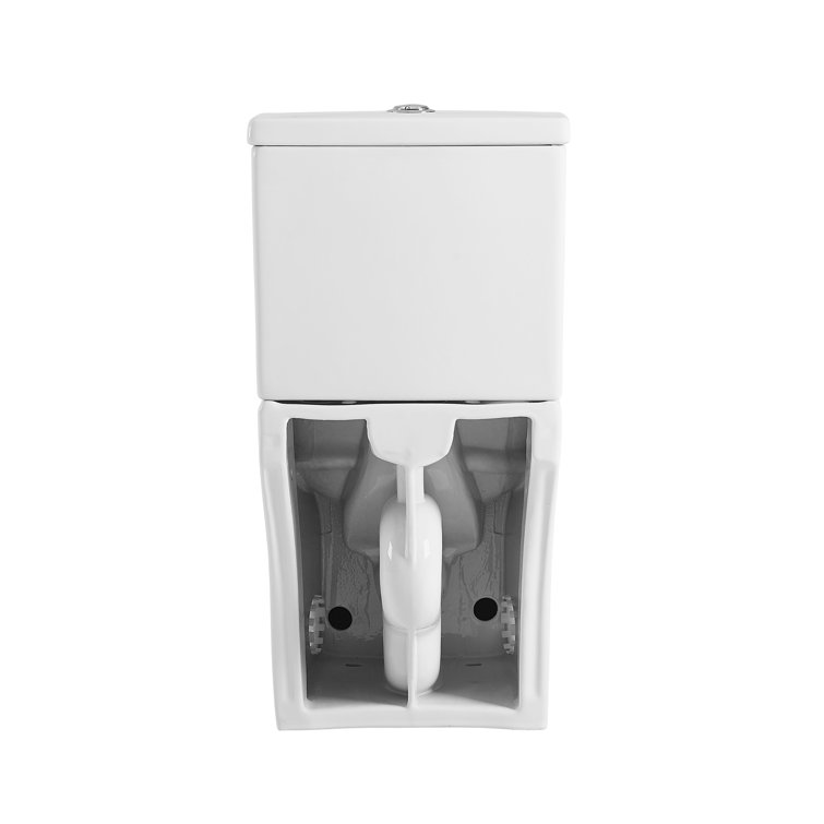 Glossy White Round Two-Piece Dual Flush Toilet