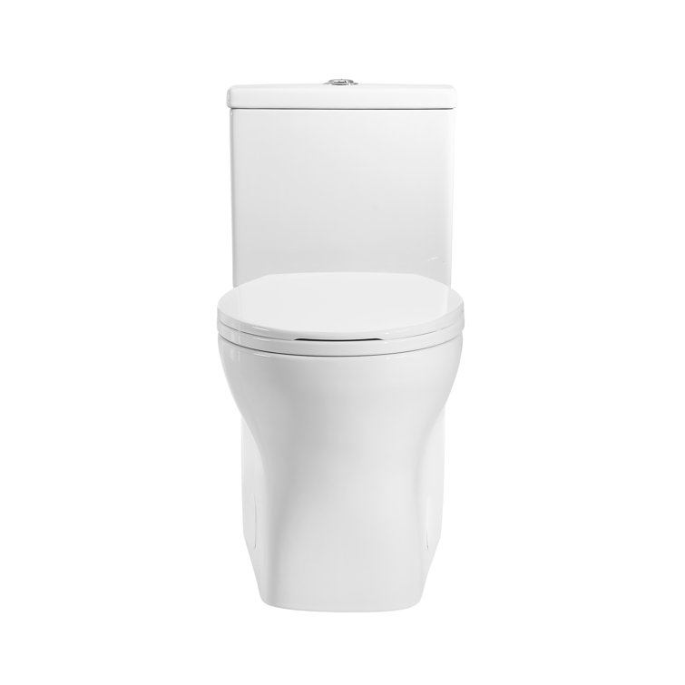 Glossy White Round Two-Piece Dual Flush Toilet
