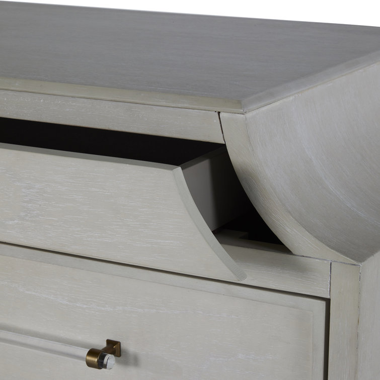 Alexandra White Mahogany 11-Drawer Dresser with Brass Accents