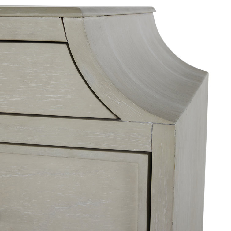 Alexandra White Mahogany 11-Drawer Dresser with Brass Accents