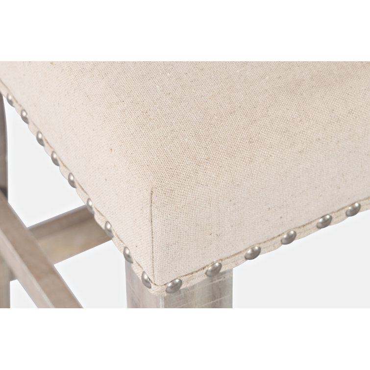 Fairview Cream 52" Transitional Upholstered Backless Bench