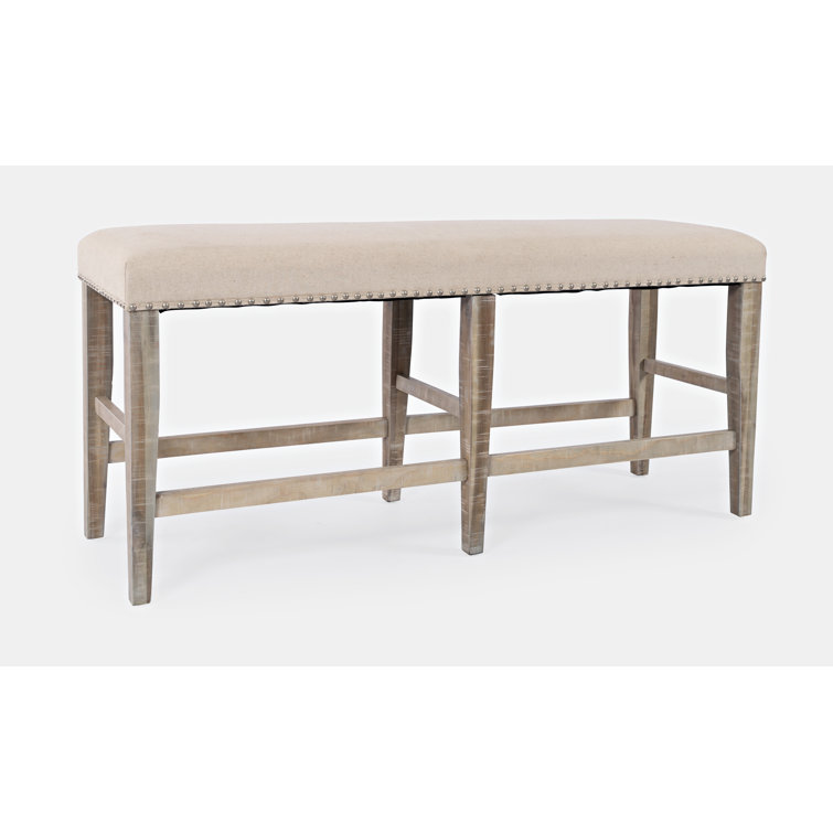 Fairview Cream 52" Transitional Upholstered Backless Bench