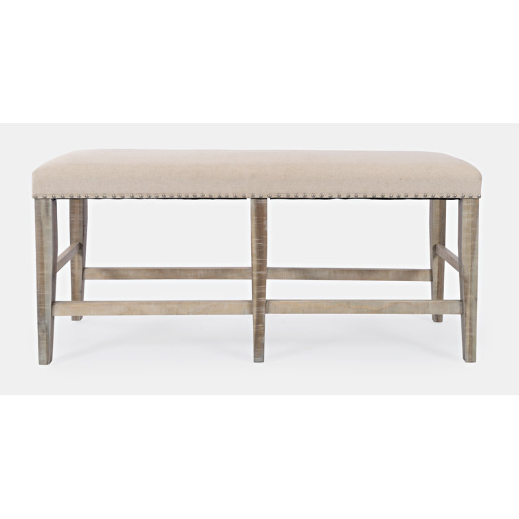 Fairview Cream 52" Transitional Upholstered Backless Bench