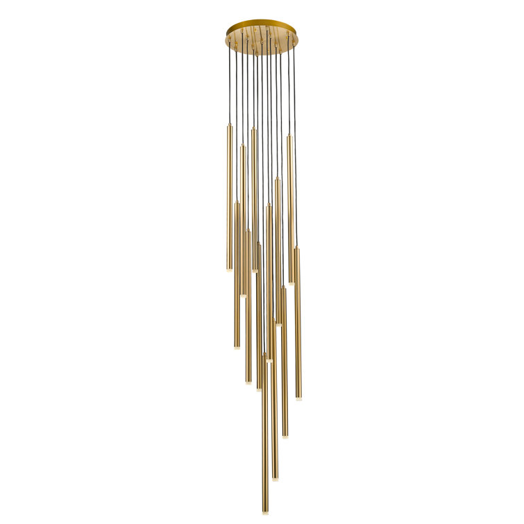 Statesboro Sleek Antique Brass 13-Light Clustered Pendant
