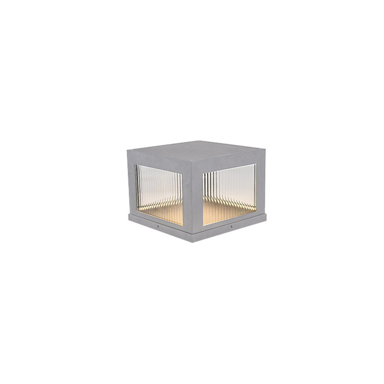 Silver Aluminum LED Outdoor Pillar Mount Light