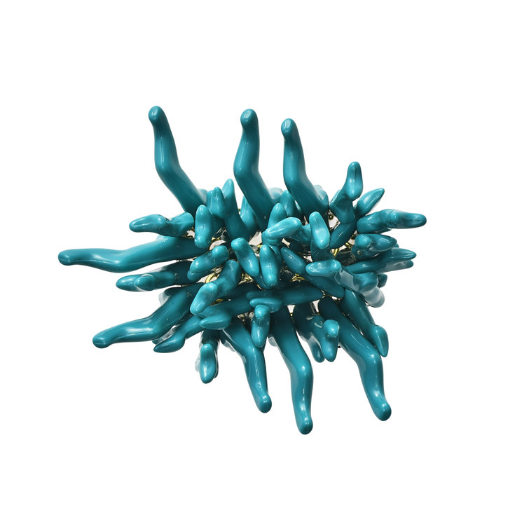 Turquoise Coral Shaped Acrylic Napkin Ring Set