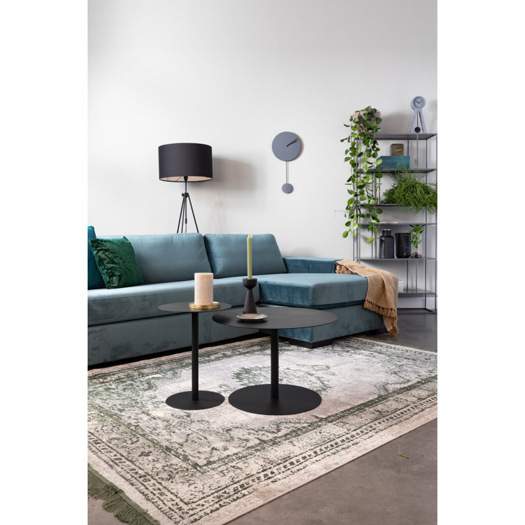 Lesley Adjustable Height Black Iron Tripod Floor Lamp with Fabric Shade