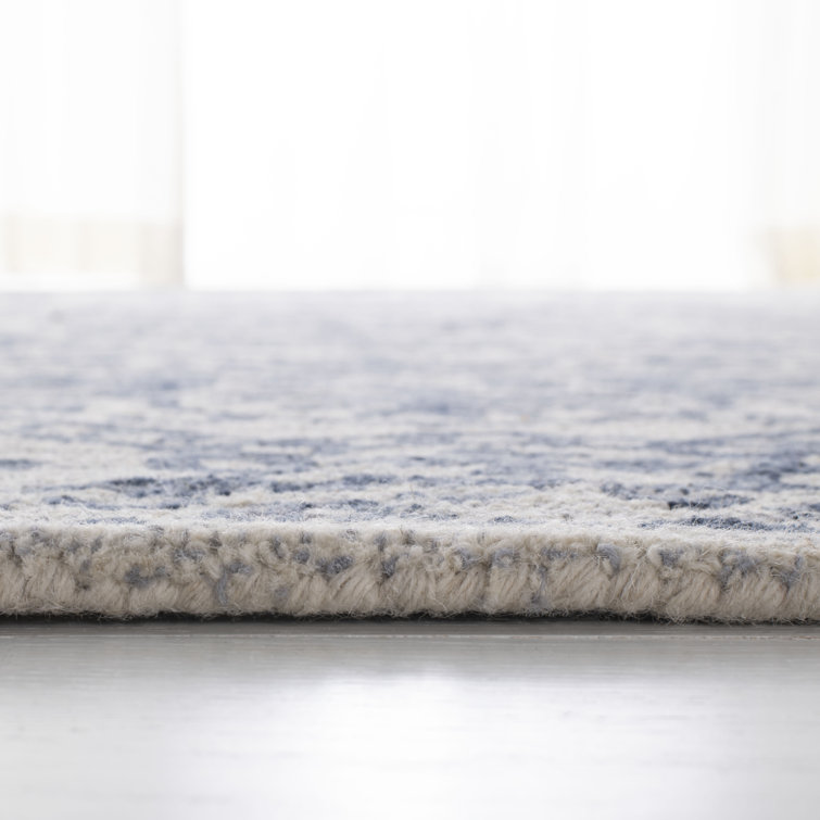 Ivory Floral Handmade Wool 8' x 10' Tufted Rug