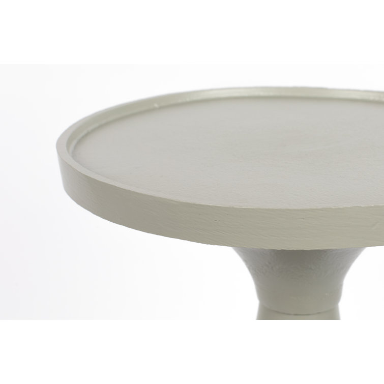 Gray Cast Aluminum Rectangular Tray Top End Table